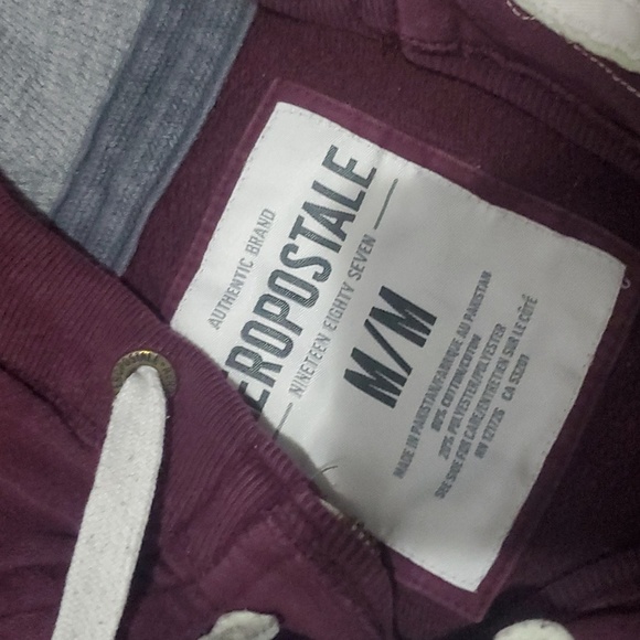 Burgundy Aeropostale Zip up hoodie - Picture 2 of 2